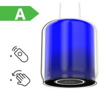 Cappa centrale a isola a 380m ³/ h 39,5cm - Cappa aspirante a 9 velocità - Cappa a riciclo sospesa -Grigio-Classe energetica a - Firegas