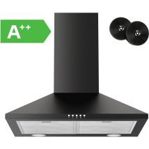 Cappa da parete, cappa aspirante da 60 cm con motore dc senza spazzole, possibile aria e scarico, 3 livelli di ventilazione, illuminazione a led, 2