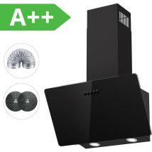 Firegas - Dunstabzugshaube 60cm, Abluft/Umluft-Dunstabzugshaube mit LEDs, Bürstenloser Motor,Geräuscharm, Leistungsstarke Abzugshaube, Schräghaube