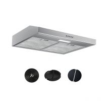 Hotte Aspirante Firegas tf - Sans Évacuation - 3 Vitesses - Filtres à Charbon - Argent