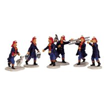 Lemax – Statue pompiers en résine – 15 x 8 x 6,9 cm – Hauteur, Matières, Longueur, Largeur