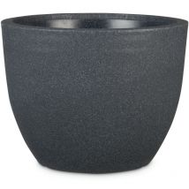 Firenze 60, bac à plantes/pot à fleurs/jardinière, cylindrique, coloris: Granit noir, fabriqué avec du plastique recyclé, pour l'extérieur - Scheurich
