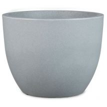 Firenze 60, bac à plantes/pot à fleurs/jardinière, cylindrique, coloris: Stony Grey, fabriqué avec du plastique recyclé, pour l'extérieur - Scheurich