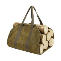 Aougo - Fireplace Log Carry Bag, Canvas Carrier, with Durable Handles for Carrying Wood Bristle, Accessories for Indoor or Outdoor, Camping (94 x