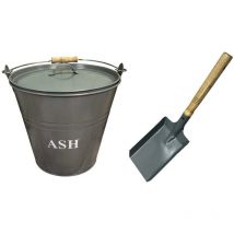 Selections - Fireside Ash Bucket & Shovel in French Grey