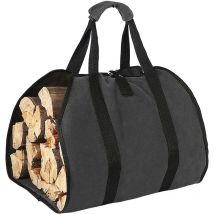 Firewood Log Carrying Bag Firewood Storage Bag with Handles (Black)