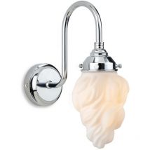 Firstlight Products - Firstlight Flame Applique Cromo con Vetro Bianco IP44