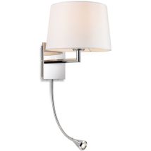 Firstlight Products - Firstlight Grand Applique Avec Liseuse Réglable À Interrupteur Chromé Avec Abat-jour Crème