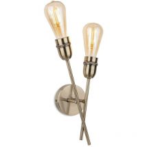 Firstlight Products - Firstlight Leon Pared industrial de 2 luces de latón antiguo
