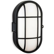 Firstlight Lewis LED-Harz-Schott – ovales Schwarz mit weißem Polycarbonat-Diffusor IP44