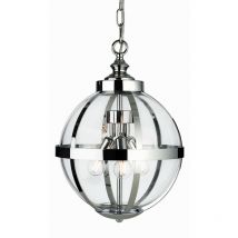 Firstlight Products - Firstlight Monroe - 3 Lichtkäfig Deckenanhänger Chrom mit Klarglas, E14