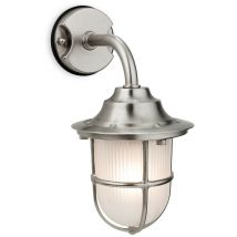 Firstlight Products - Firstlight Nautic - 1 Light Outdoor Wall Light Nickel, Frosted Glass IP64, E27