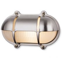 Firstlight Products - Firstlight Nautic Outdoor Brass Bulkheads Wall Light Oval Nickel Finish IP64, E27