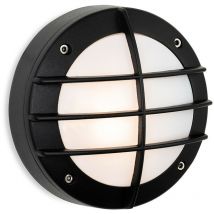 Firstlight Products - Firstlight Nova Applique murale noire avec diffuseur en polycarbonate blanc IP44