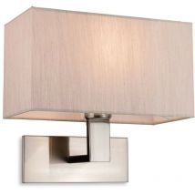 Firstlight Products - Firstlight Raffles Wall Lamp Brushed Steel with Rectangle Oyster Shade