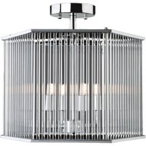 Firstlight Products - Firstlight Rialto - 4 Light Semi Flush - Hexagon Chrome, Clear Glass Rods, G9
