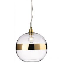 Firstlight Products - Firstlight Saturn - Suspension à 1 ampoule globe dorée, verre transparent, E27