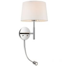 Firstlight Products - Firstlight Seymour Applique murale commutée classique avec lampe de lecture réglable Chrome avec abat-jour crème