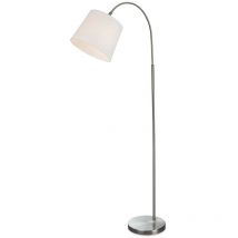 Firstlight Products - Firstlight Tower Floor Lamp Brushed Steel with Cream Shade