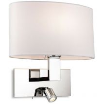 Firstlight Webster Applique avec liseuse réglable à interrupteur Chrome avec abat-jour crème ovale
