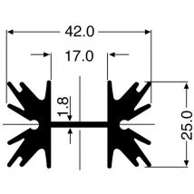 10019193 sk 129 38,1 sts Profilkühlkörper 5 k/w (l x b x h) 38 x 42 x 25 mm TO-22 - Fischer Elektronik