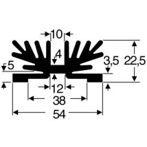 10022453 sk 65 37,5 SA-1 x M3 Dissipatore 3.5 k/w (l x l x a) 54 x 37.5 x 22 mm SOT-32 - Fischer Elektronik