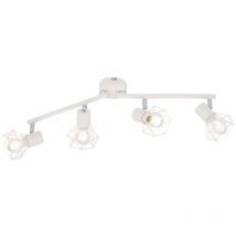 Fischer&honsel - Plafonnier salon spot orientable 4 lampes blanc l 60 cm