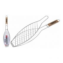 Fischgrill mit Holzgriff 14x58cm BBQ