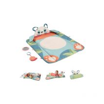 Fisher-price Fisher-Price Tapis D'Éveil Panda à Rouler 3 En 1, 90% De Plastiques Recyclés Post-Consommation, Emballage Certifié Fsc, 2 Jouets Inclus,