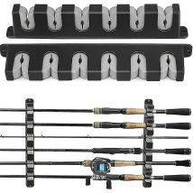 Fishing Rod Rack Canne a Peche Horizontal Wall Mounted Fishing Rod Holder For Garage, Boats, 6 Fishing Rod Combinations, 1 Pair 1 Pair
