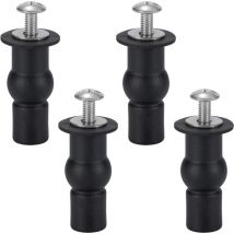 Ahlsen - Staffa universale per sedile wc, cerniera per sedile wc, vite di fissaggio per sedile wc, 4 pezzi neri