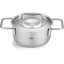Pure Collection - Pentola in acciaio inox (diametro 16 cm, capienza 1,9 l) con coperchio in metallo, scala graduata interna, compatibile induzione