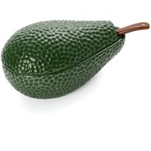 Fisura - Ciotola Per Guacamole Con Cucchiaio. Originale Ciotola A Forma Di Avocado. Ciotola Per Guacamole In Porcellana. Ciotola Verde Per Antipasti. 