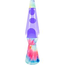 Lampada Lava Tie Dye. Base Multicolore, Liquido Viola E Lava Viola. Lampada Ad Effetto Rilassante. Con Lampadina Di Ricambio. 11,5 Cm X 11,5 Cm X 40 