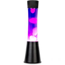 Lampada lava viola. Base nera, liquido viola e lava bianca. Lampada di lava a effetto rilassante. Con lampadina di ricambio. 11 cm x 11 cm x 39,5 cm.