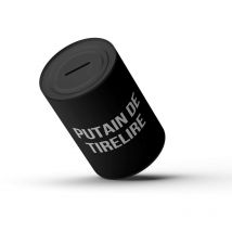 Originale salvadanaio con messaggio.Grande salvadanaio in acciaio per adulti.Salvadanaio in peltro per regali. (xxl Ptain de tirelire, nero) - Fisura