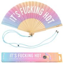 Originale ventaglio fcking Hot. Ventilatore a Mano in Legno Moderno e Divertente. Ventaglio Multicolore sfumato. Si Illumina al Buio. Misure: 42,5 x