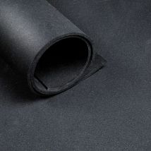 Vivol - Fitnessboden Schwarz 'Premium' - Bodenmatte pro ganzem Meter - 125 cm breit, 6mm dick