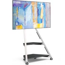 Design tv Stnder Rollbar tv Stand mit Rollen Ablagen f ̈¹r 32 40 43 50 55 65 Zoll Flach & Curved Fernseher bis zu 40kg tv Standfuss neigbar