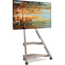 Fitueyes Design Tv Stnder Rollbar Tv Stand Mit Rollen Ablagen F ̈¹r 32 40 43 50 55 65 Zoll Flach & Curved Fernseher Bis Zu 40kg Tv Standfuss Neigbar 