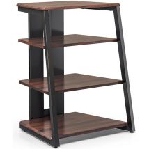 Fitueyes - Meuble hifi à 4 Etagères en Bois et Acier Meuble Audio/Vidéo Capacité de Charge Max. 50KG Structure Solide Braun