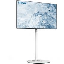 Fitueyes - Meuble tv Pied Scandinave pour Ecran de 32 à 60 Pouces Support tv Pied Max vesa. 400 x 400 mm Jusqu'à 40 kg Hauteur et Angle Réglable Blanc