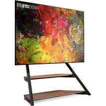 Fitueyes - Série eiffel Support tv Pied pour Écran de 75 à 100 Pouces Fait en Bois et Acier Hauteur Réglable Charge Max. 85KG TT201301MB