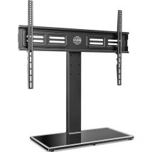 Fitueyes - Support tv sur Pied pour Ecran de 50 à 85 Pouces led lcd Plasma Support pour Téléviseur avec Base en Verre Pivotant 80 Degré Hauteur