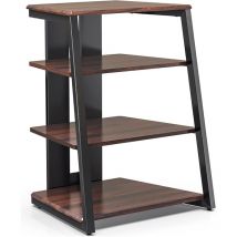 Fitueyes - Design HiFi Rack aus Holz und Stahl, tv Rack mit verstellbaren Ablagen & Kabelmanagement, HiFi Regal f ̈¹r DVD-Player Stereoanlagen