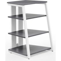 Fitueyes - Design HiFi Rack aus Holz und Stahl, tv Rack mit verstellbaren Ablagen & Kabelmanagement, HiFi Regal f ̈¹r DVD-Player Stereoanlagen