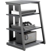Fitueyes - Design Hifi Rack Aus Holz Und Stahl, Tv Rack Mit Verstellbaren Ablagen & Kabelmanagement, Hifi Regal F ̈¹r Dvd-player Stereoanlagen 