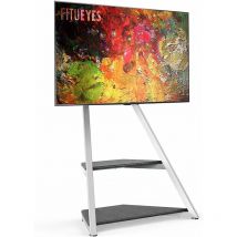 Weier tv Stnder Rollbar 43-75 Zoll Serie-Eiffel im Staffelei Design mit Holz-Ablagen Schwenkbare tv Halterung mit Rollen f ̈¹r B ̈¹ro, Verstecken die