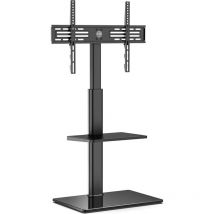 FITUEYES TV Stnder TV Bodenstnder Standfu Fernsehstand mit Regal hhenverstellbar schwenkbar f ̈¹r 32 bis 60 Zoll Flach & Curved Fernseher bis zu 30kg