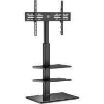 Tv Stnder tv Bodenstnder 3 Ablagen Standfu Fernsehstand mit Regal hhenverstellbar schwenkbar f ̈¹r 32 bis 60 Zoll Flach & Curved Fernseher bis zu 30kg
